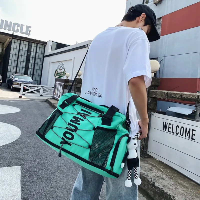 PULUWIRR Nylon Travel Bag Large Size Unisex Turquoise/Army Green/Pink/Black/Red/Yellow/Khaki-2