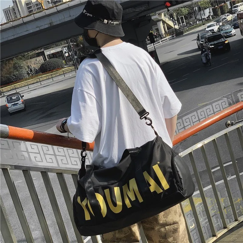 NIGEER Nylon Gym Bag Medium Size Unisex Black/Yellow/Khaki/Pink/Purple-2
