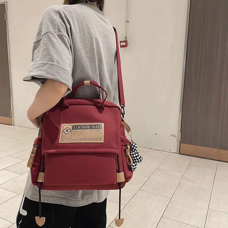 NIGEER Nylon Shoulder Bag, Crossbody Bag, Handbag Unisex Black/Burgundy/White/Blue-5