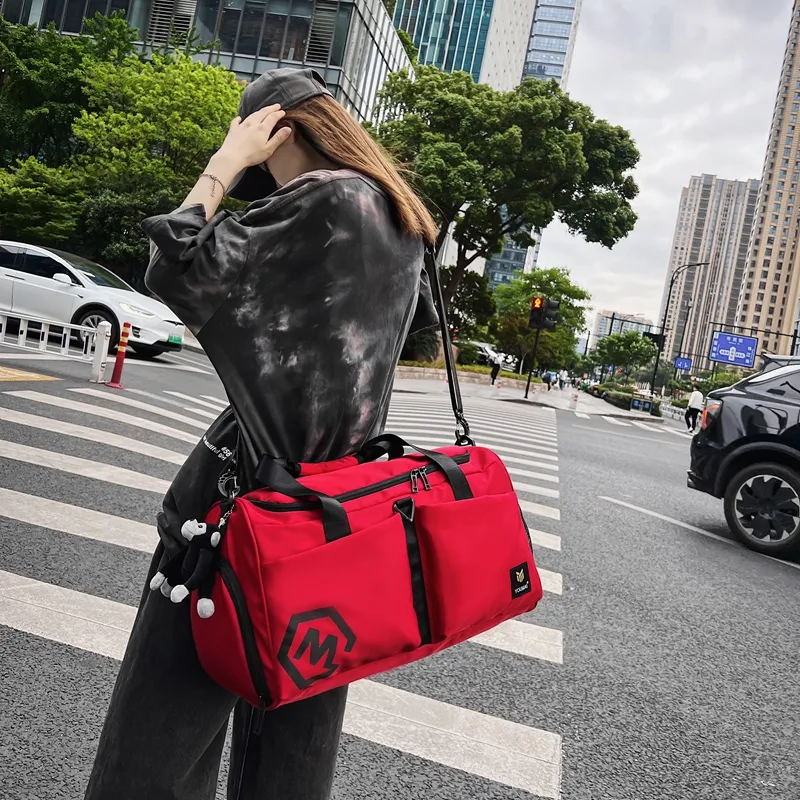 NIGEER Nylon Gym Bag Medium Size Unisex Turquoise/Army Green/Pink/Black/Red/Yellow/Blue-17