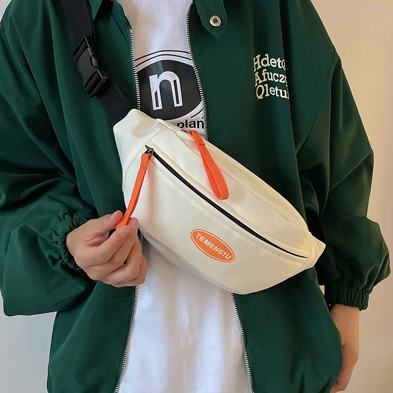 NIGEER Nylon Sling Bag Regular Women's White & Orange/White & Red/Black & Orange/Black & Green/Red-4