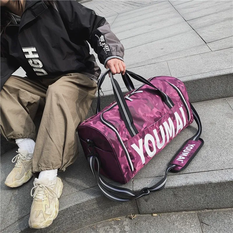 NIGEER Nylon Gym Bag Medium Size Unisex Black/Purple/Khaki/Red/Pink-6