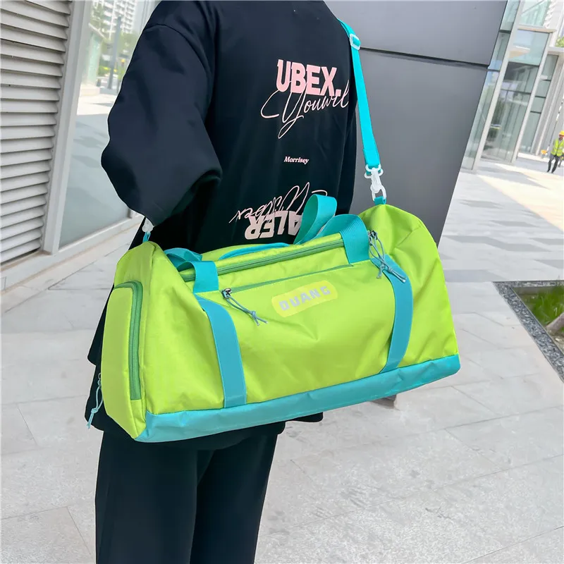NIGEER Oxford Gym Bag Large Size Unisex Black/Ecru/Pink/Green-14