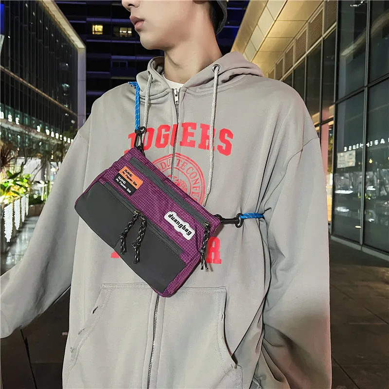 NIGEER Nylon Crossbody Bag Sling Bag Cell Phone Pouch Medium Size Unisex Purple/Blue/Black-3
