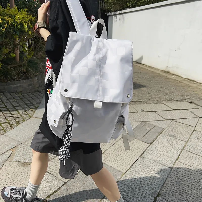 NIGEER Nylon Backpack Regular Unisex Black/White-13