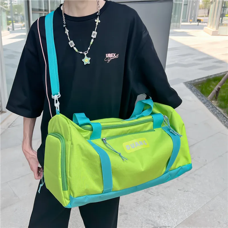 NIGEER Oxford Gym Bag Large Size Unisex Black/Ecru/Pink/Green-15