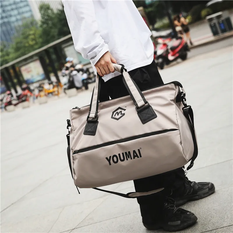 NIGEER Nylon Gym Bag Large Size Unisex Black/Gray/Pink/Red-4