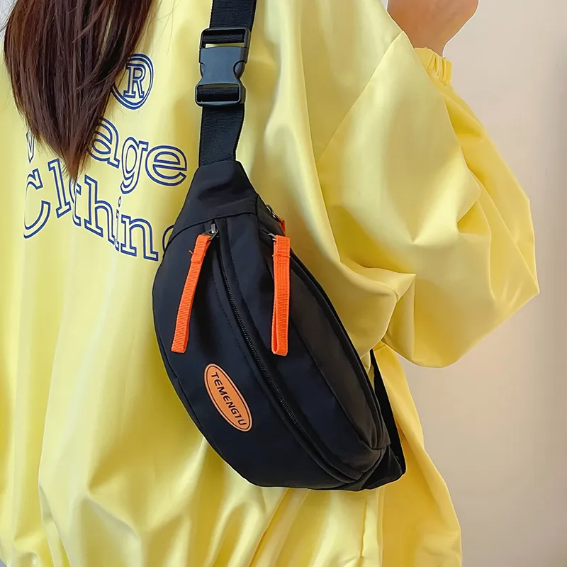NIGEER Nylon Sling Bag Regular Women's White & Orange/White & Red/Black & Orange/Black & Green/Red-22