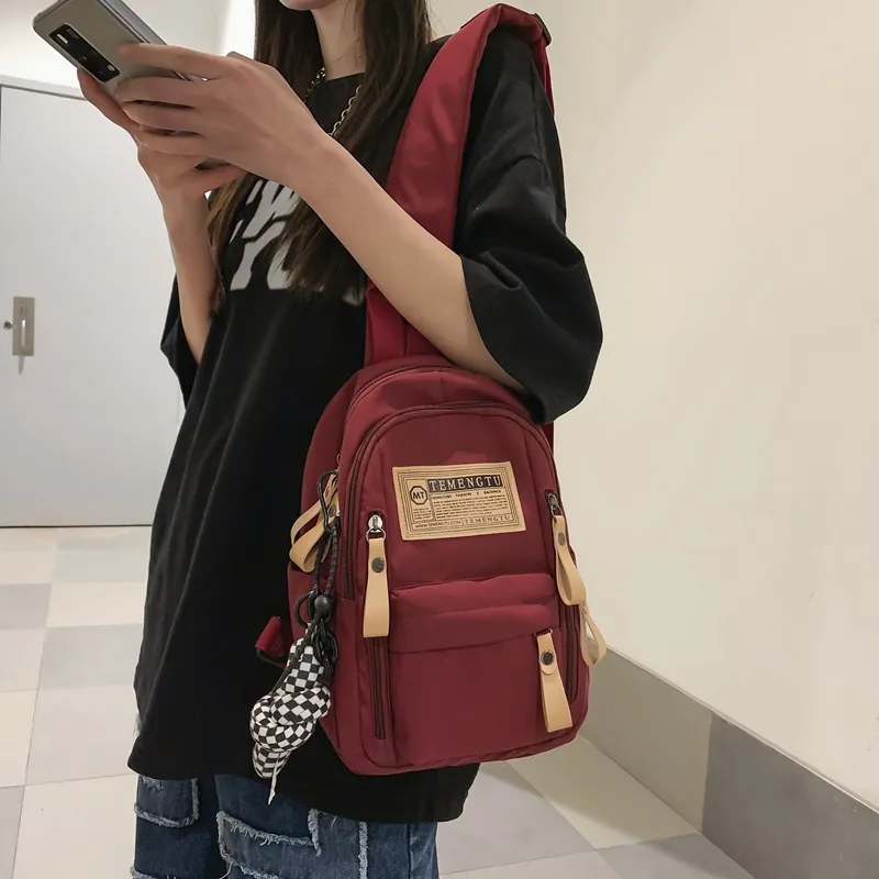 NIGEER Nylon Shoulder Bags Fanny Pack Sling Bags Unisex Black/White/Khaki/Burgundy-11