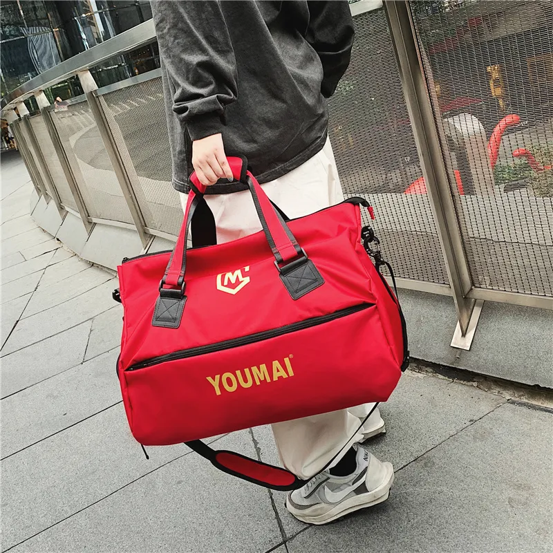 NIGEER Nylon Gym Bag Large Size Unisex Black/Gray/Pink/Red-7