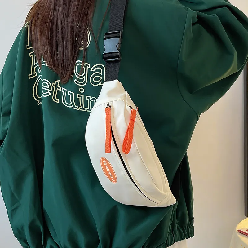 NIGEER Nylon Sling Bag Regular Women's White & Orange/White & Red/Black & Orange/Black & Green/Red-3