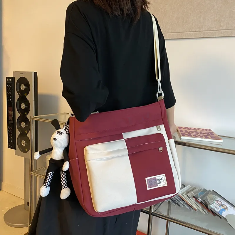 NIGEER Nylon Shoulder Bag, Crossbody Bag Unisex Black/Brown/Red/Blue/Khaki-15