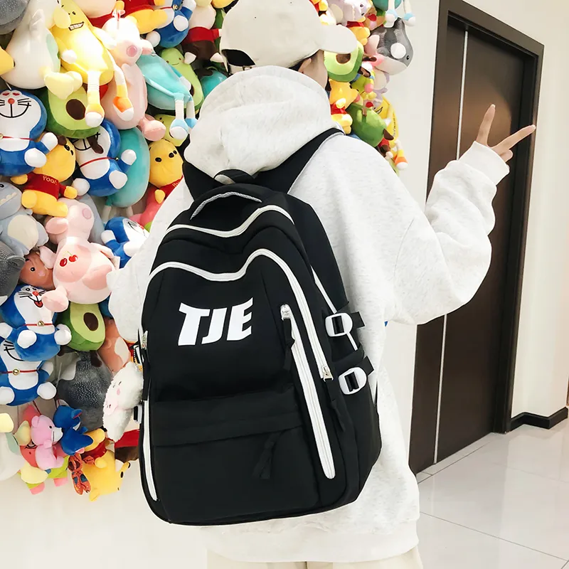 DCLOUD Nylon Backpack Regular Unisex Black/Green/Khaki/Red Blue-2