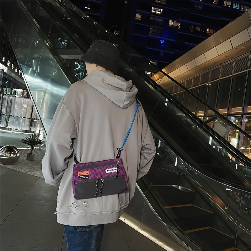 NIGEER Nylon Crossbody Bag Sling Bag Cell Phone Pouch Medium Size Unisex Purple/Blue/Black-1