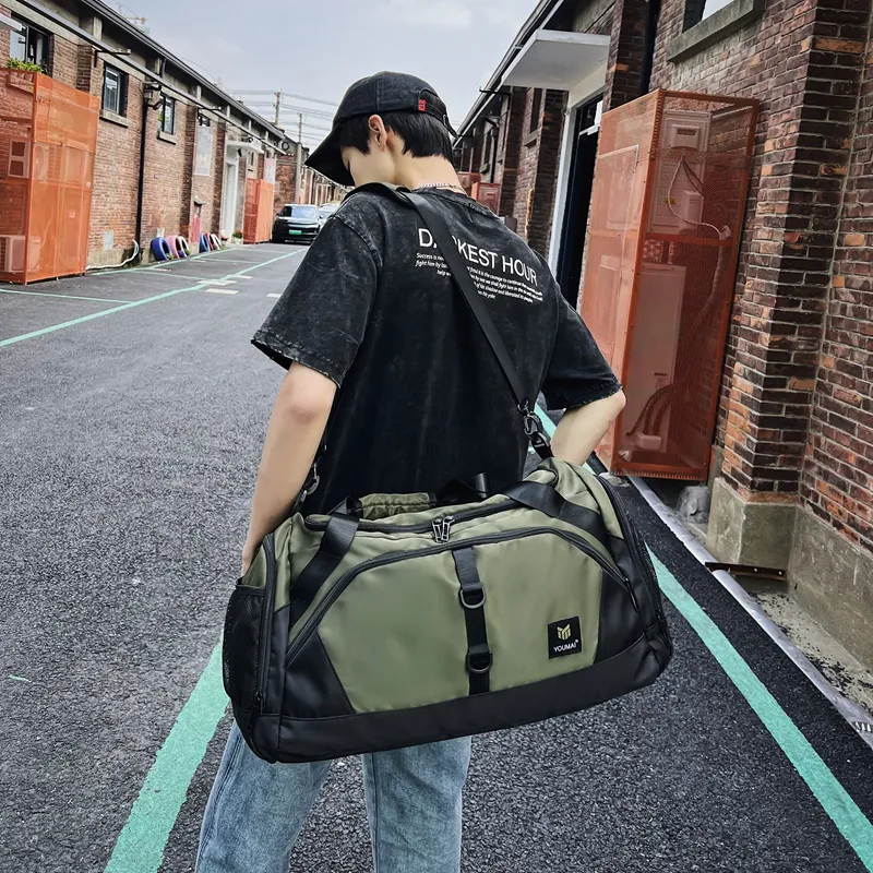 NIGEER Nylon Gym Bag Medium Size Unisex Turquoise/Army Green/Pink/Black/Red/Yellow/Khaki-4