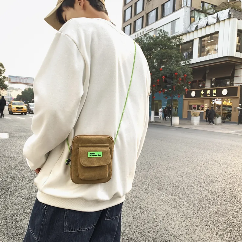NIGEER Canvas Canvas Bag Small Bag Coin Purse Shoulder Bag Crossbody Bag Small Size Unisex Black/White/Khaki/Blue-16