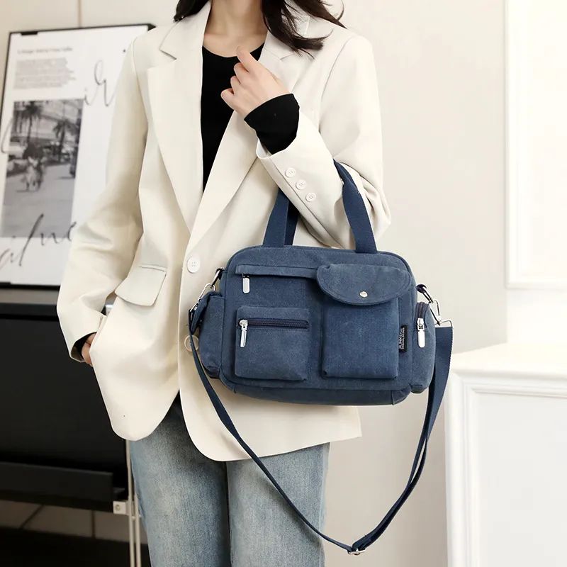 NIGEER Nylon Canvas Bag Briefcase Shoulder Bag Crossbody Bag Handbag Regular Women's Khaki/Gray/Blue/Black/Army Green-17