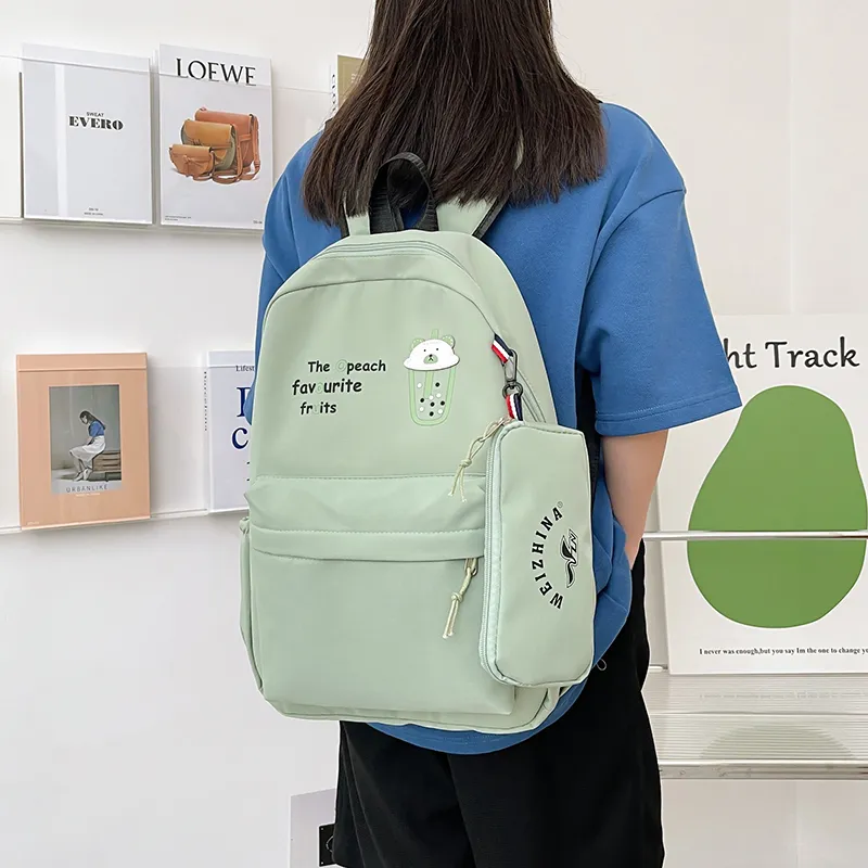 NIGEER Nylon Backpack Regular Women's Pink/Blue/Black/Pumpkin/Purple/Green-17