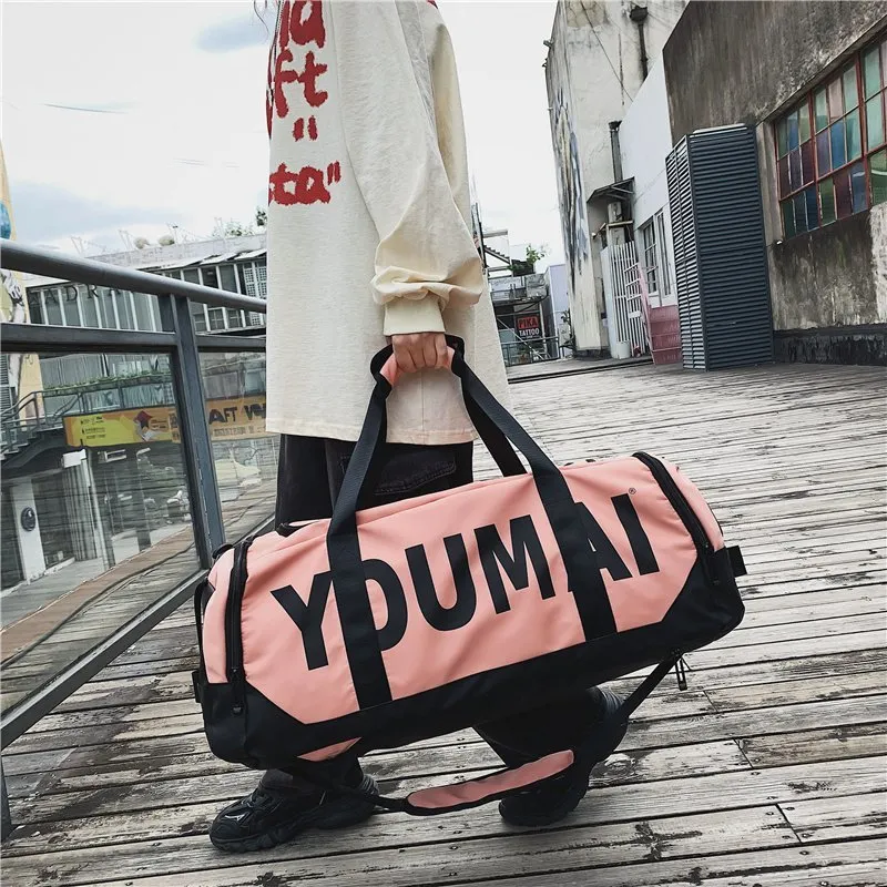 NIGEER Nylon Gym Bag Large Size Unisex Black/Pink/Yellow/Red/Gray-7