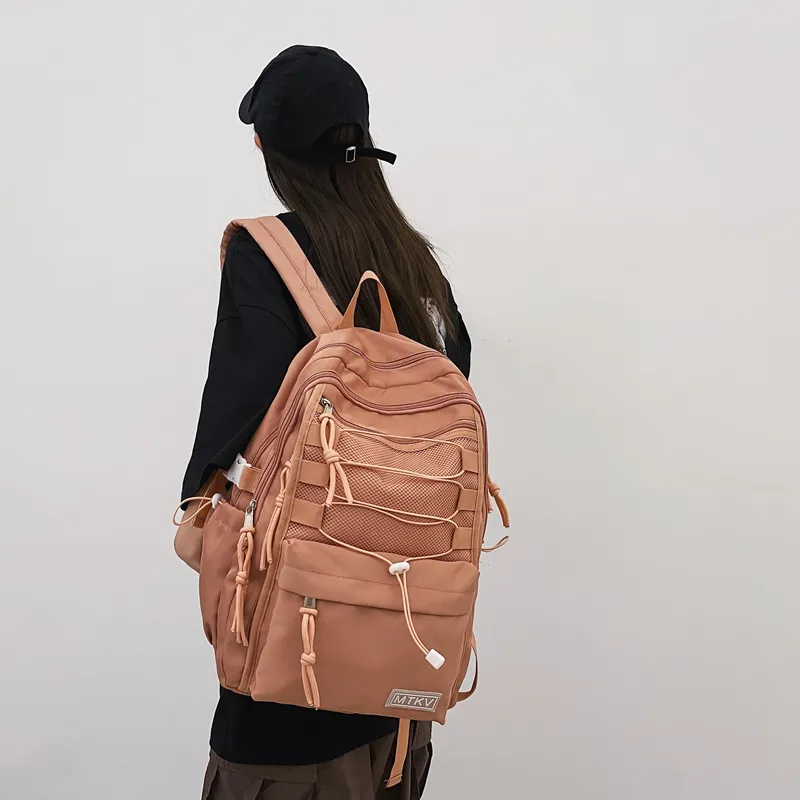 NIGEER Nylon Backpacks Backpack Regular Unisex Black/Purple/Gray/Brick Red-22