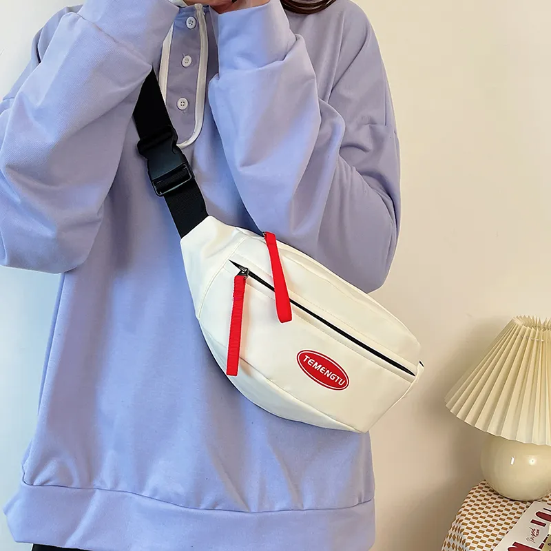 NIGEER Nylon Sling Bag Regular Women's White & Orange/White & Red/Black & Orange/Black & Green/Red-9
