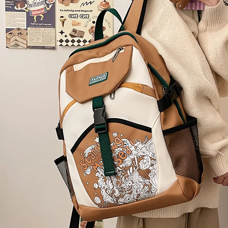 NIGEER Nylon Backpack Regular Women's Pink/Brown/Gray/Blue/Black-14