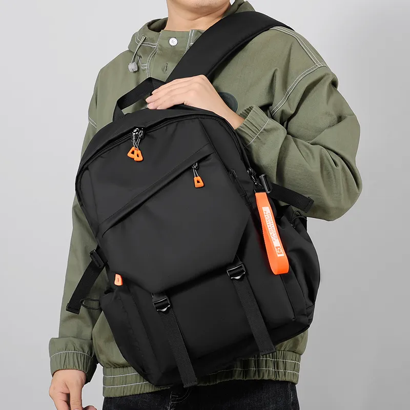 NIGEER Durable Fabric Backpack Regular Unisex Black/Gray-3