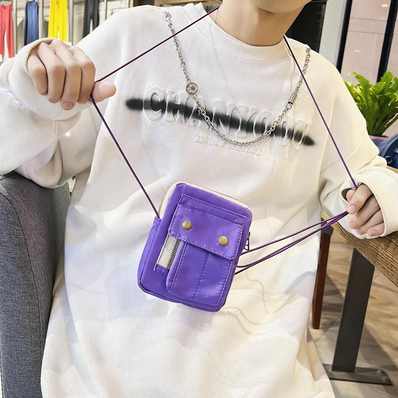 NIGEER Nylon Crossbody Bag Mini Unisex Black/White/Green/Purple-24