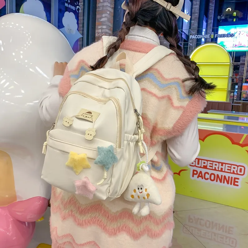 NIGEER Nylon Backpack Regular Women's Black/White/Yellow/Blue/Pink-19