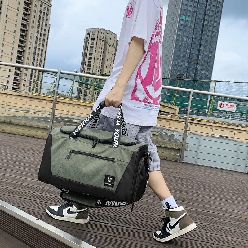 NIGEER Nylon Travel Bag Unisex Black Purple/Green/Brick Red/Gray Blue-19