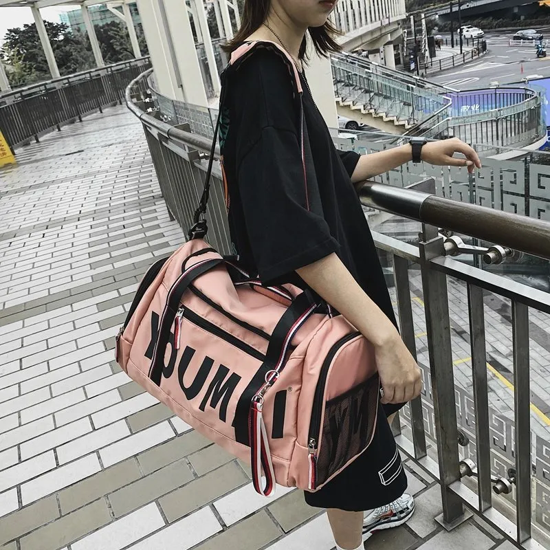 NIGEER Nylon Gym Bag Large Size Unisex Black/Pink/Red/Gray-4