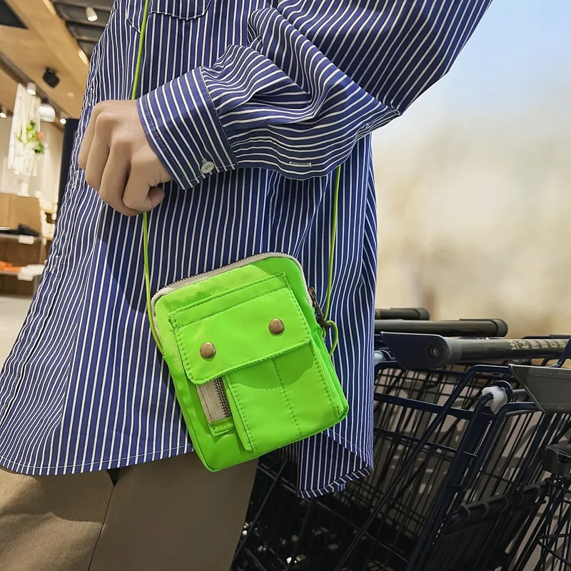 NIGEER Nylon Crossbody Bag Mini Unisex Black/White/Green/Purple-12