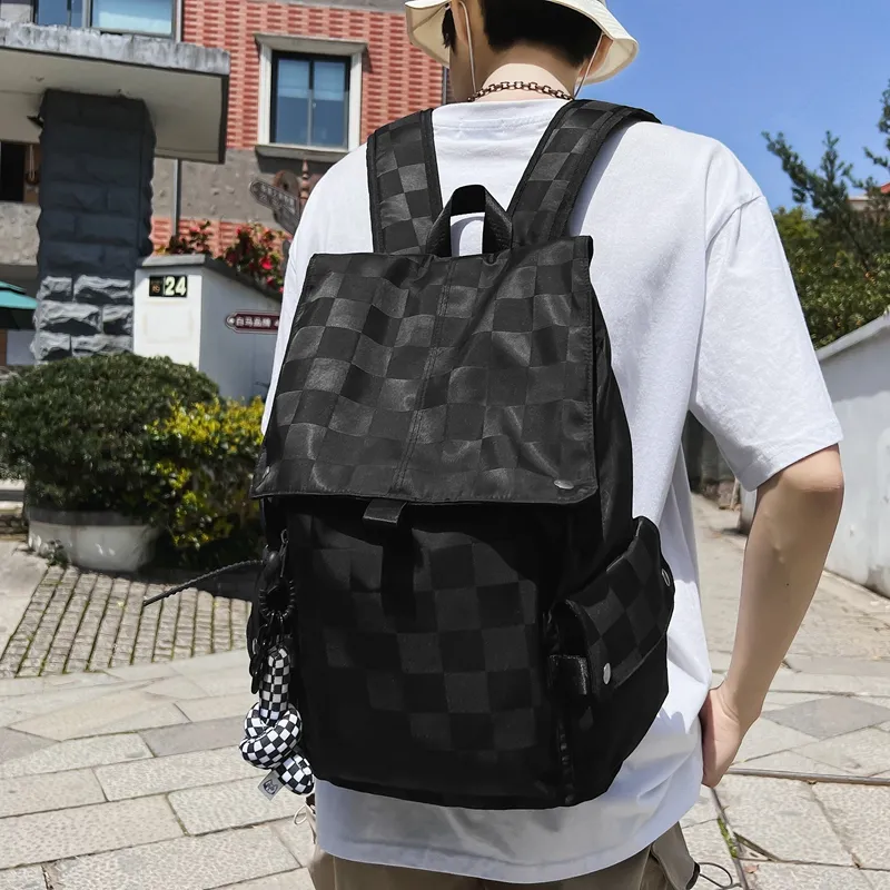 NIGEER Nylon Backpack Regular Unisex Black/White-8