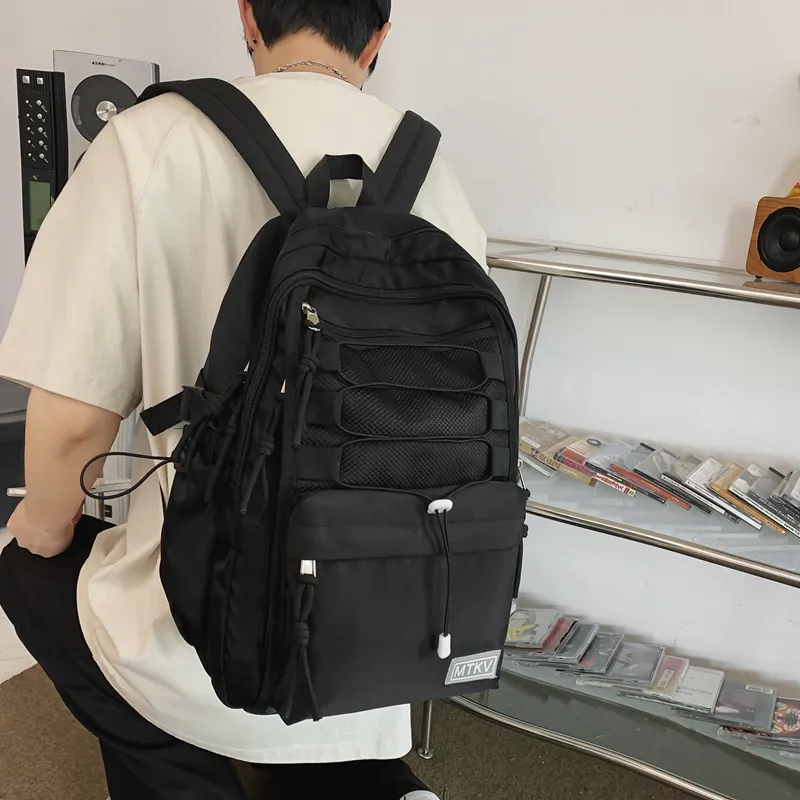 NIGEER Nylon Backpacks Backpack Regular Unisex Black/Purple/Gray/Brick Red-1