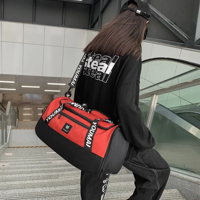 NIGEER Oxford Gym Bag Medium Size Unisex Black/Purple/Pink/Brick Red/Gray/Blue-14
