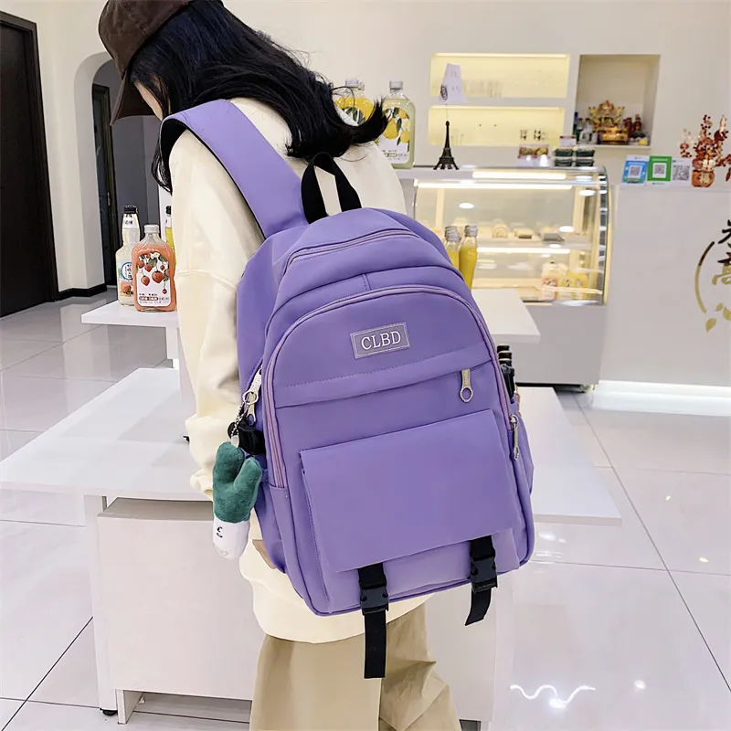 NIGEER Nylon Backpacks Women's Blue/Purple/Pink/Black-4