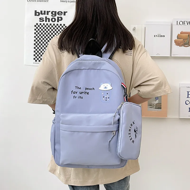 NIGEER Nylon Backpack Regular Women's Pink/Blue/Black/Pumpkin/Purple/Green-9