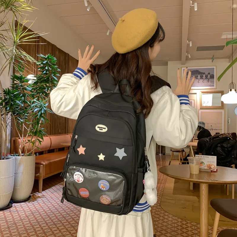 NIGEER Cotton Backpack Regular Women's Black/Pink/White/Blue/Khaki-5