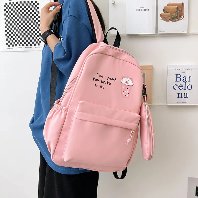 NIGEER Nylon Backpack Regular Women's Pink/Blue/Black/Pumpkin/Purple/Green-1