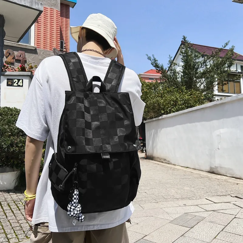 NIGEER Nylon Backpack Regular Unisex Black/White-1