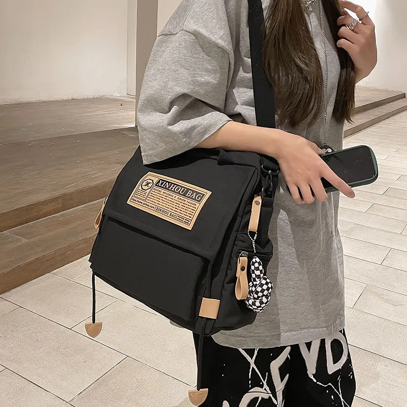 NIGEER Nylon Shoulder Bag, Crossbody Bag, Handbag Unisex Black/Burgundy/White/Blue-1