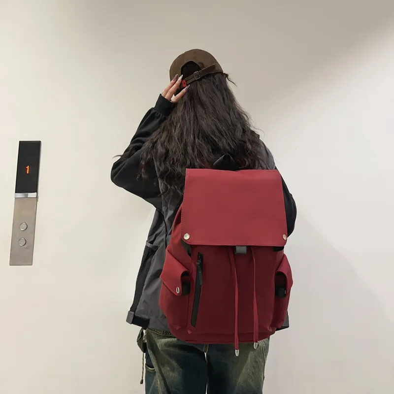 NIGEER Oxford Backpack Regular Unisex Red/Black/Light Gray/Dark Gray-2