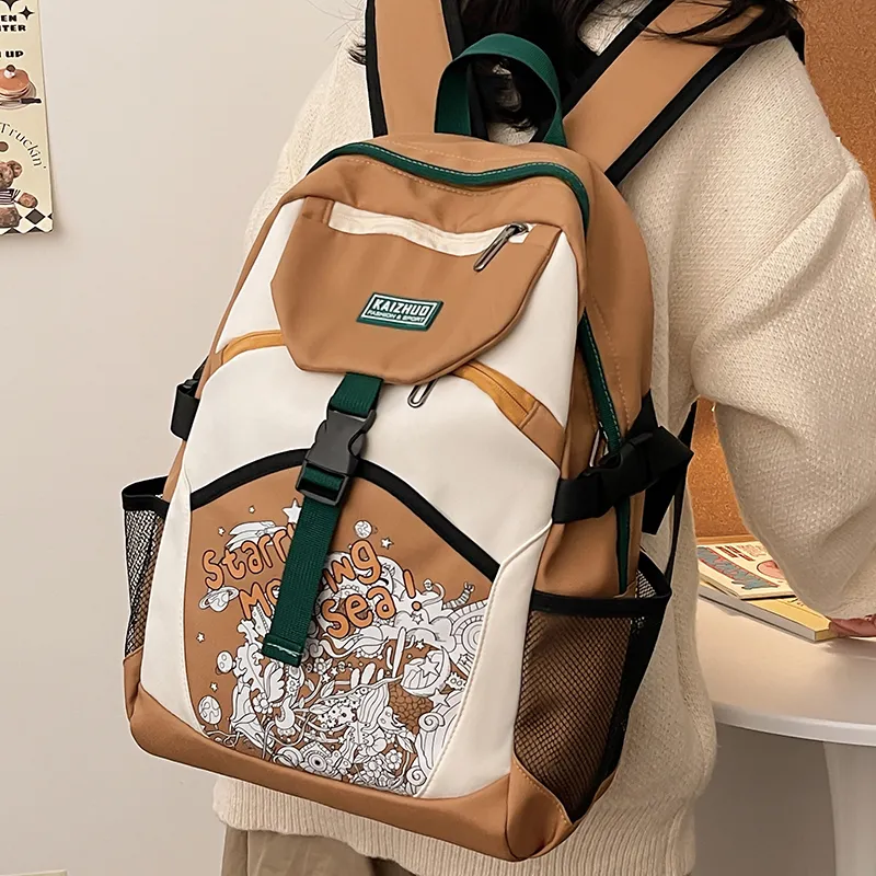 NIGEER Nylon Backpack Regular Women's Pink/Brown/Gray/Blue/Black-10