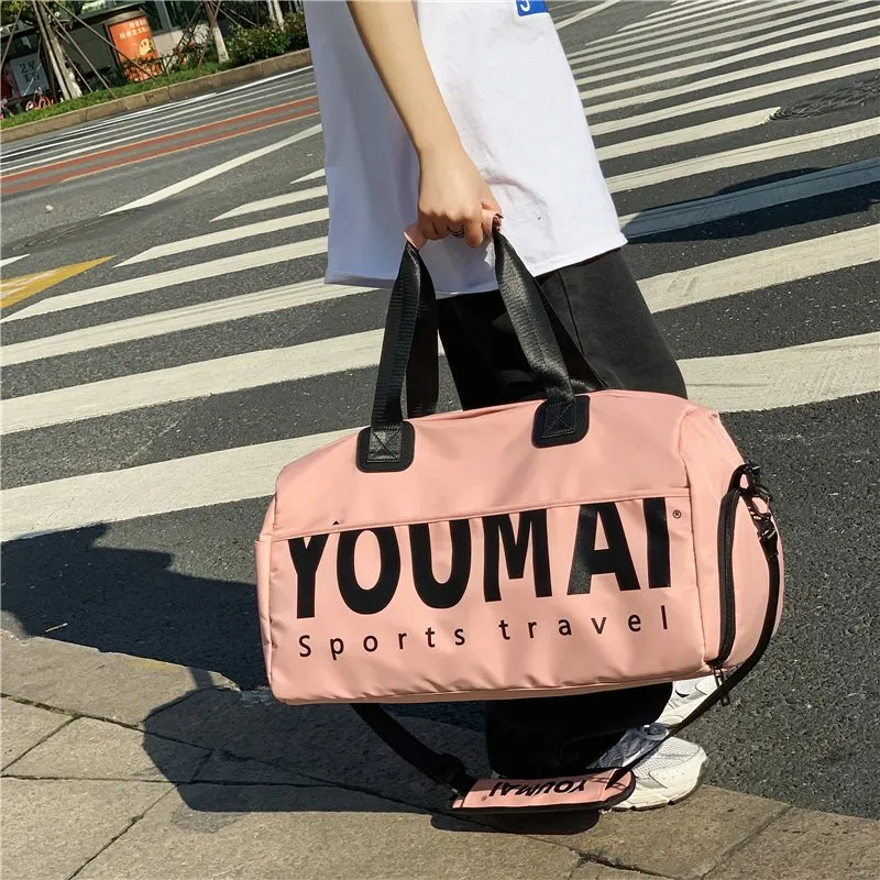 NIGEER Nylon Gym Bag Large Size Unisex Pink/Red/Green/Khaki/Black-3
