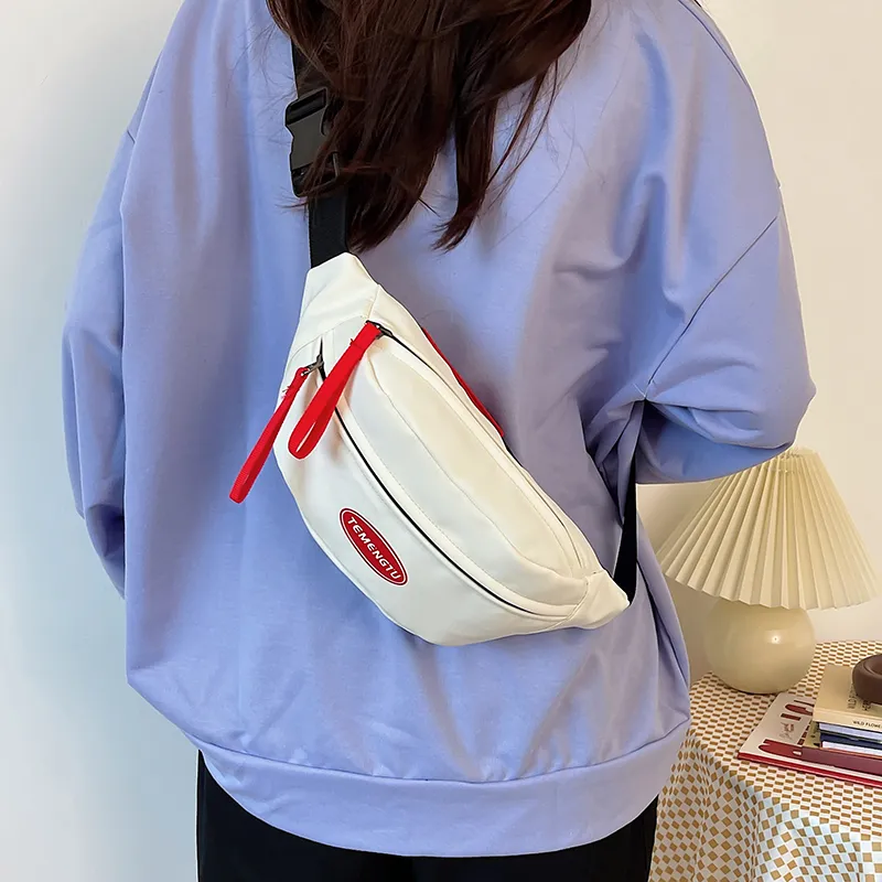 NIGEER Nylon Sling Bag Regular Women's White & Orange/White & Red/Black & Orange/Black & Green/Red-10