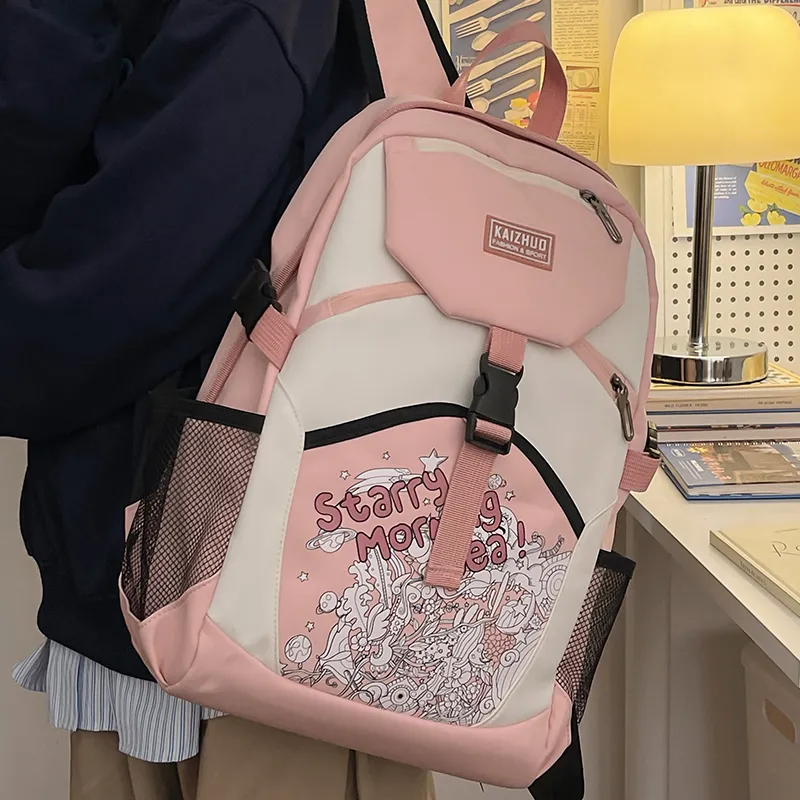 NIGEER Nylon Backpack Regular Women's Pink/Brown/Gray/Blue/Black-7