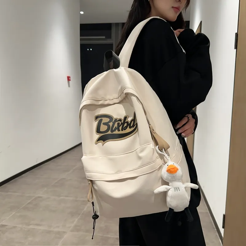 NIGEER Nylon Backpack Regular Unisex Black/Gray/Red/Ecru-20