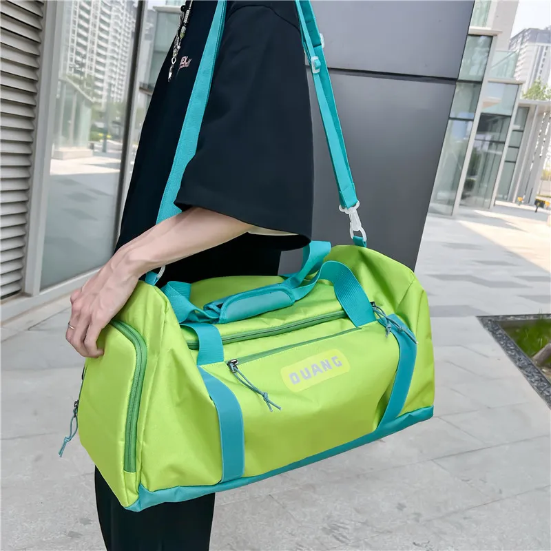 NIGEER Oxford Gym Bag Large Size Unisex Black/Ecru/Pink/Green-16