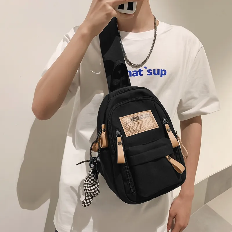 NIGEER Nylon Shoulder Bags Fanny Pack Sling Bags Unisex Black/White/Khaki/Burgundy-3