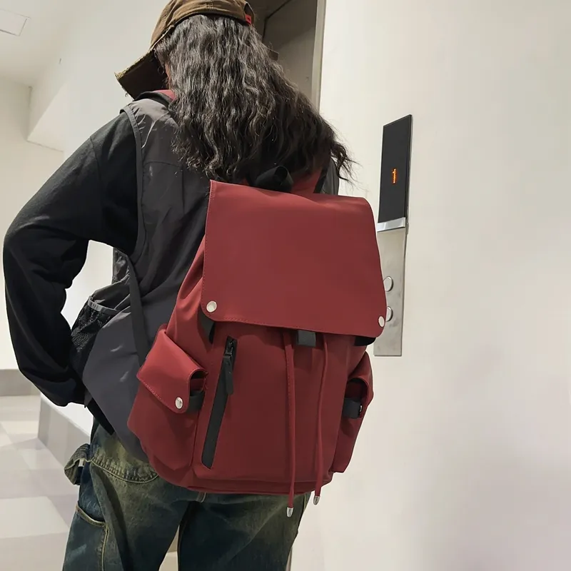 NIGEER Oxford Backpack Regular Unisex Red/Black/Light Gray/Dark Gray-1